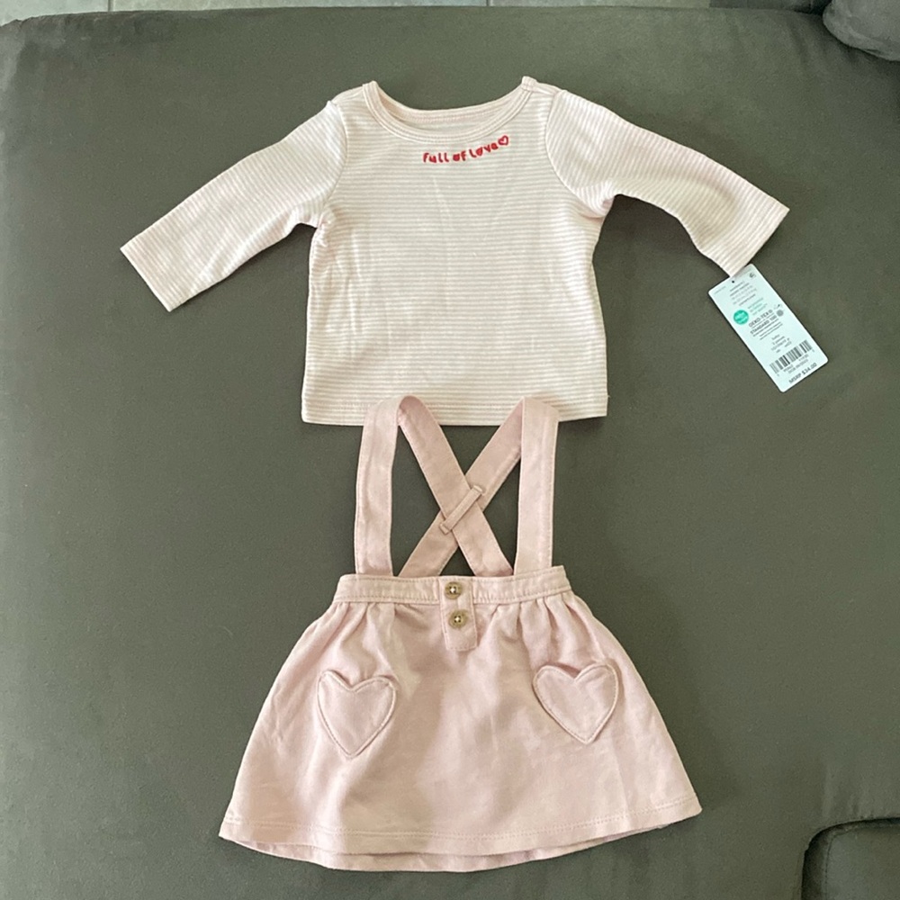 Pink & white top with pink jumper